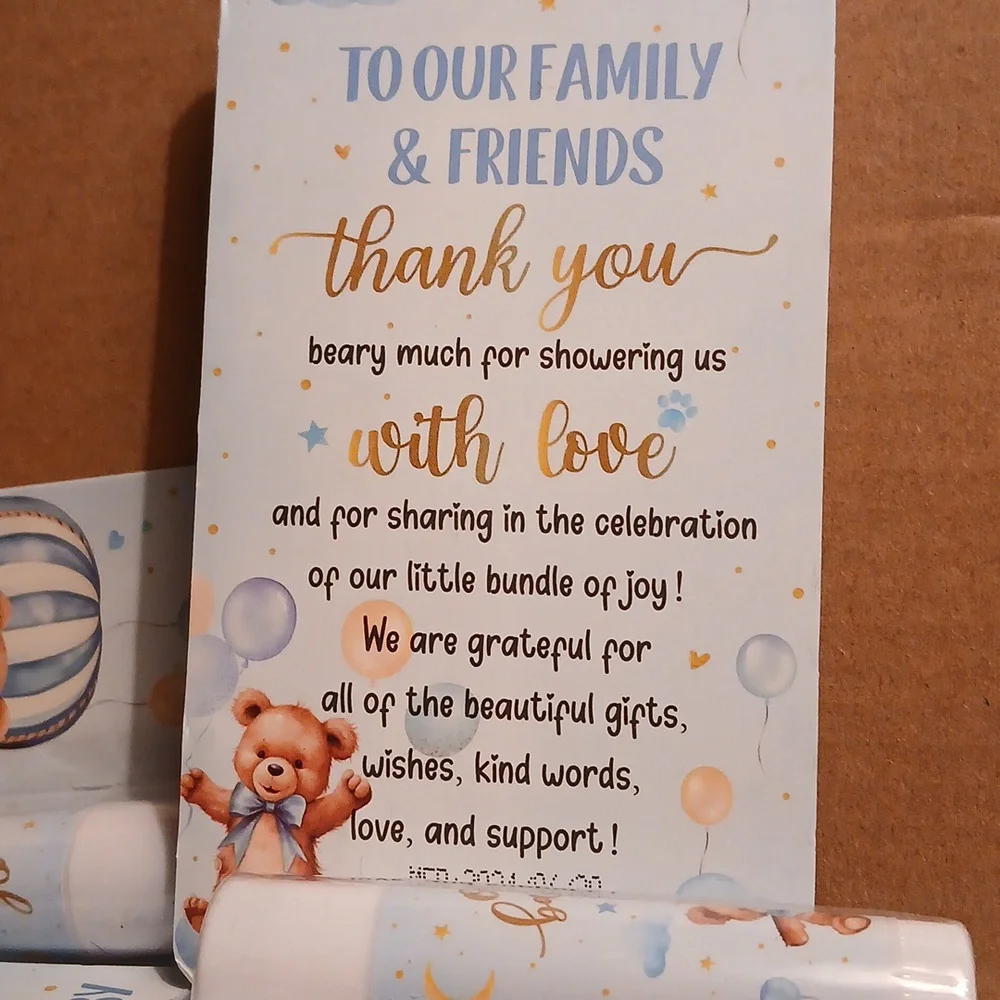 15 Lip Balm Gift set baby shower thank you cards